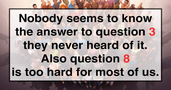 A set of ten knowledge questions.