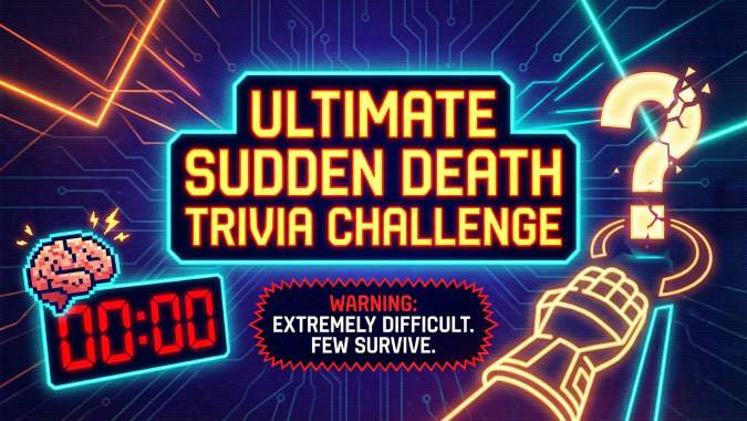 Banner for Think you're a trivia master? Take on the ultimate challenge with this General Trivia Sudden Death quiz!